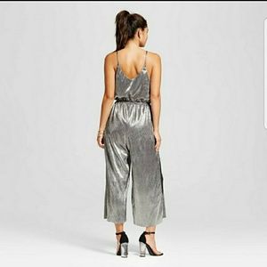 Silver metallic romper!!